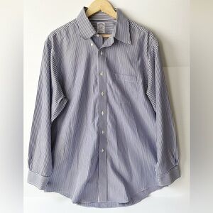 Brooks Brothers Classic Blue and White Button Down Shirt Mens 16.5 - 34 X-Large